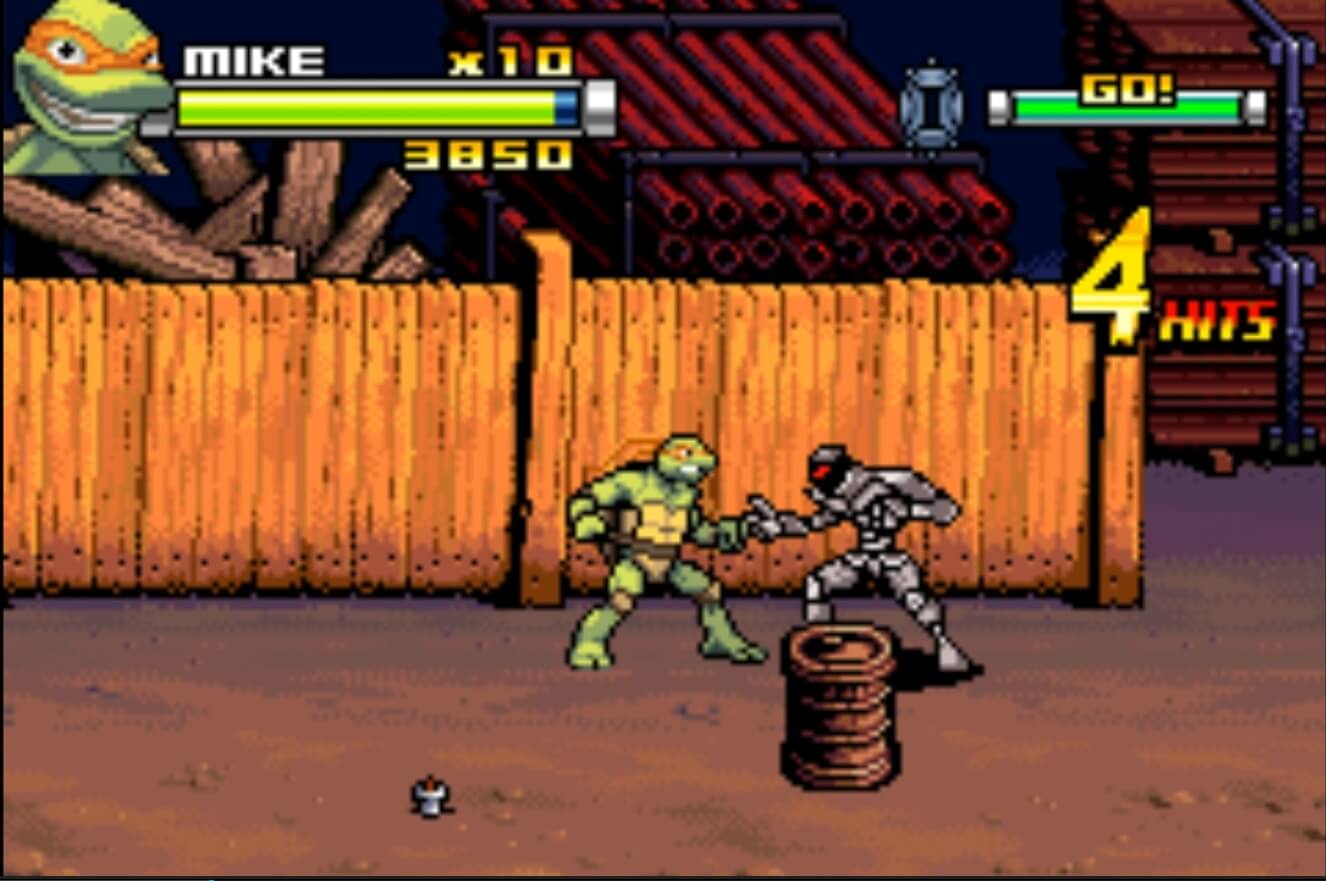 TMNT (2007) - геймплей игры Game Boy Advance